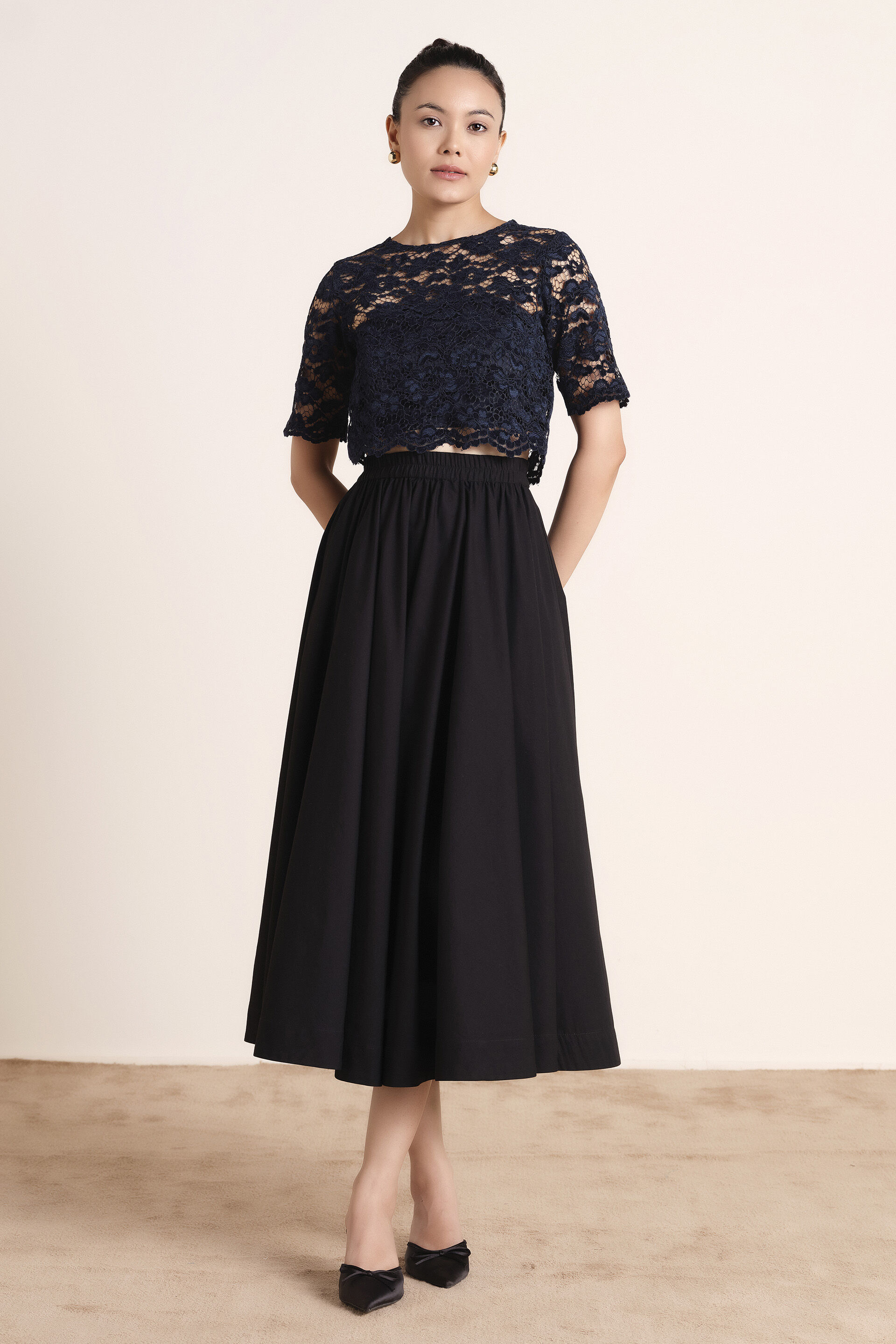 Navy Allure Crop Top